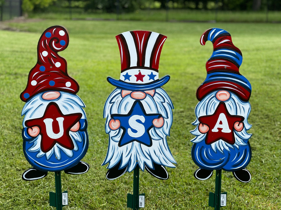 PATRIOTIC GNOME USA YARD ART DECORATION DIY BLANK