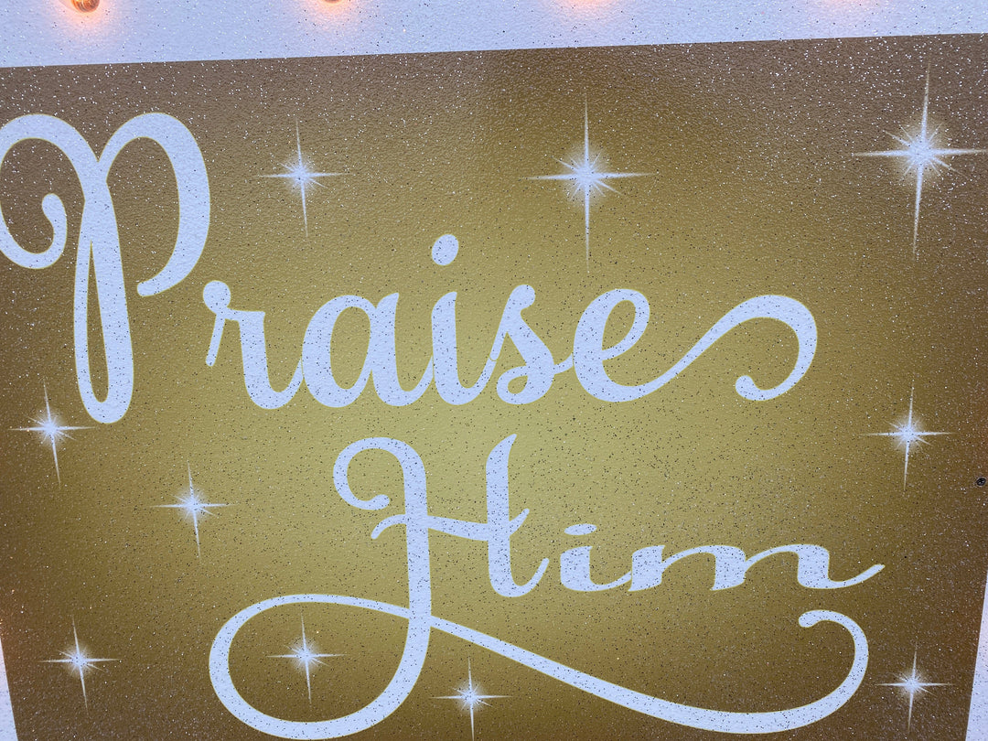 Christmas Praise Him Lighted Yard Art Decoration