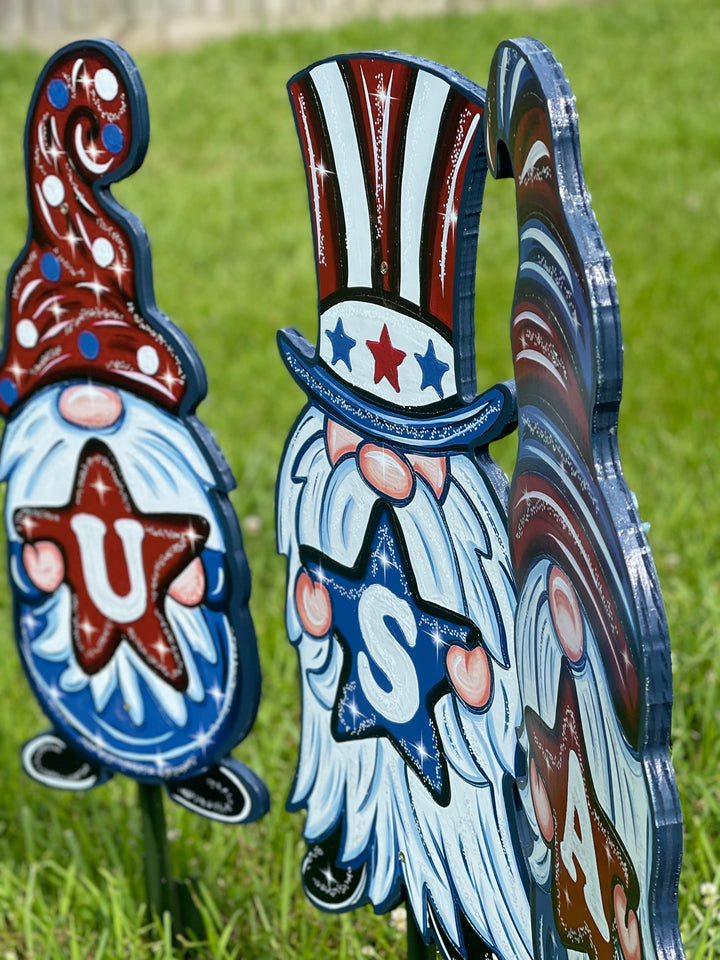 USA Gnomes yard art decorations