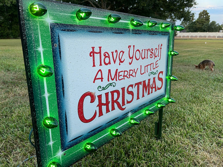 Have your self a Merry Little Christmas yard art sign decoration