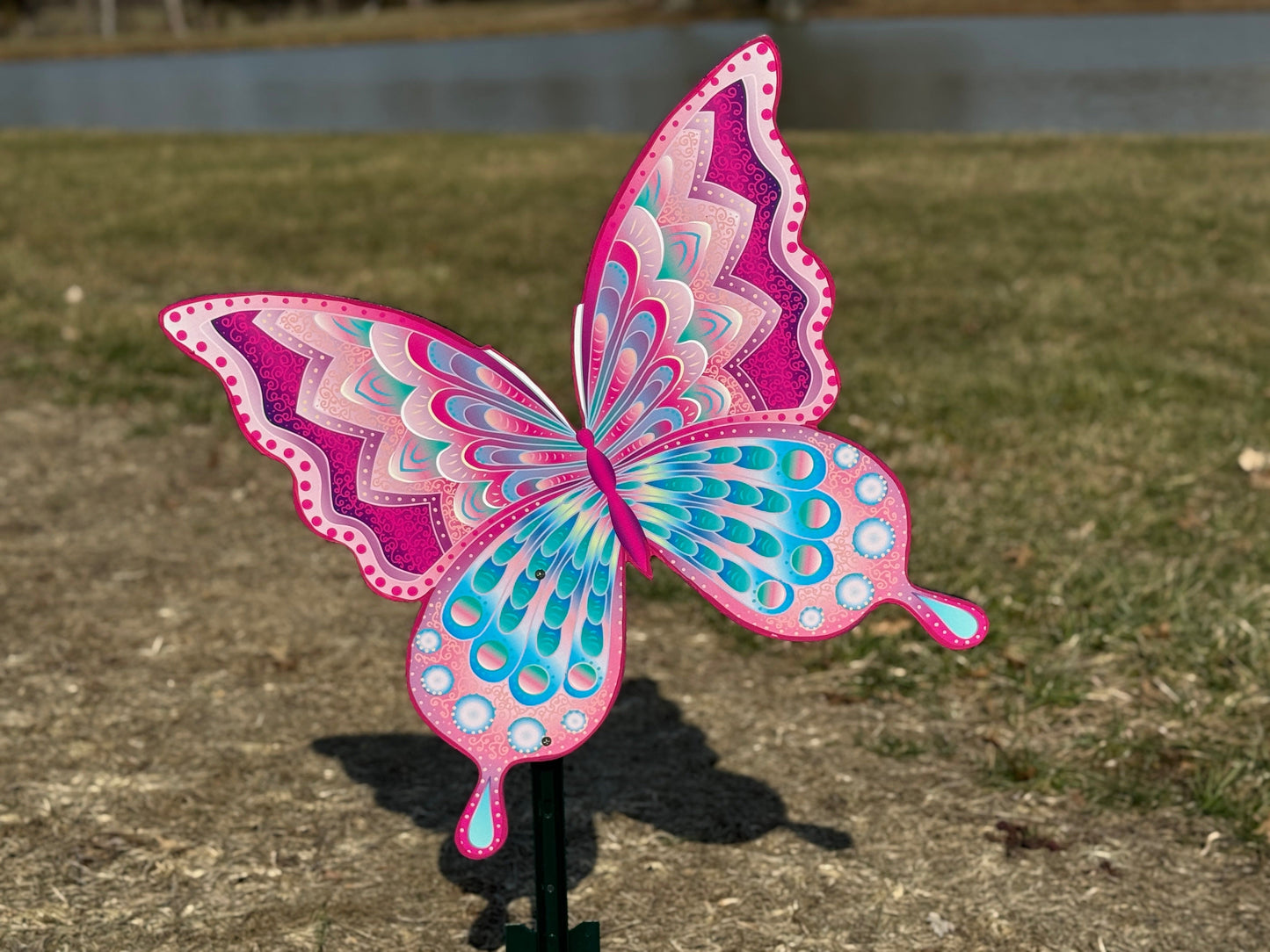 Spring Yard Art-Bright Purple and Pink Butterfly Lawn Signs