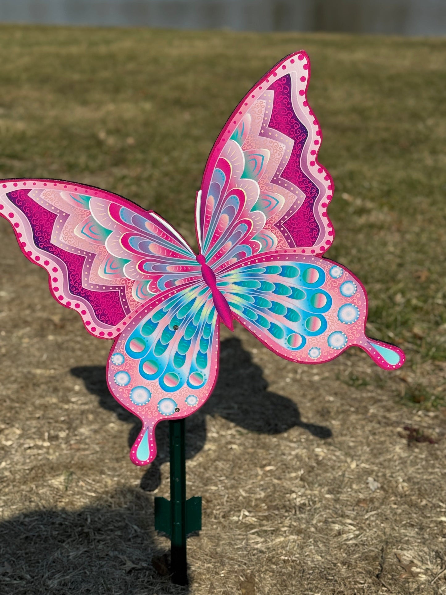 Spring Yard Art-Bright Purple and Pink Butterfly Lawn Signs