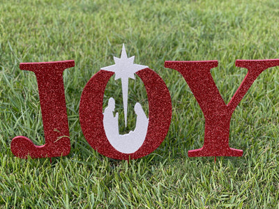 Christmas JOY Letters Yard Art