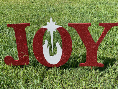 Christmas JOY Letters Yard Art