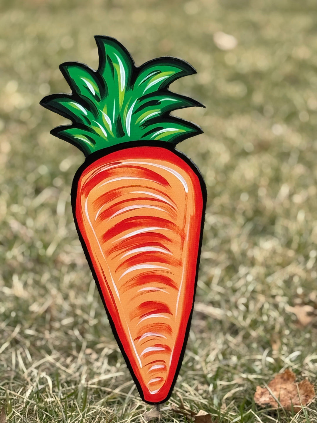 Happy Easter Sitting Bunny with Carrot Outdoor Decoration