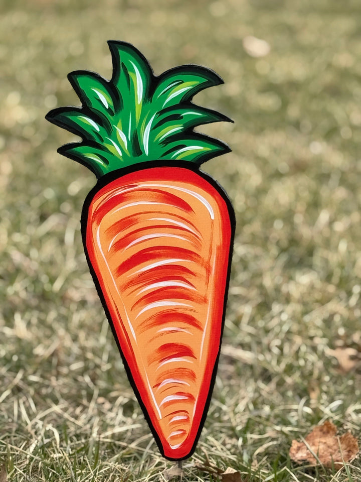 Happy Easter Sitting Bunny with Carrot Outdoor Decoration