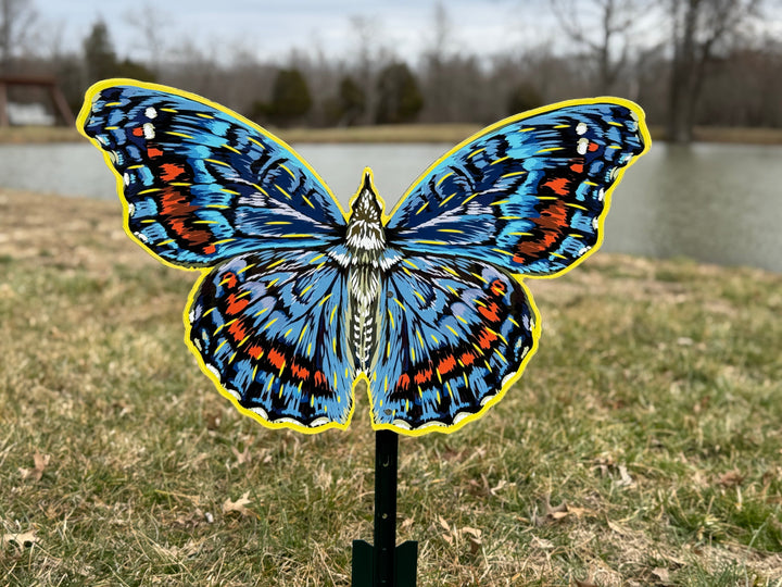 Beautiful Bright Blue Butterfly yard sign