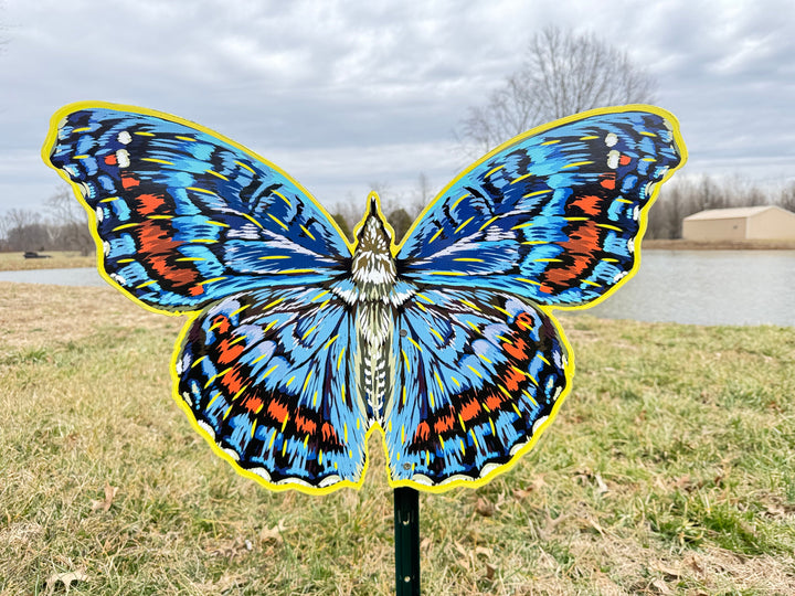 Beautiful Bright Blue Butterfly yard sign