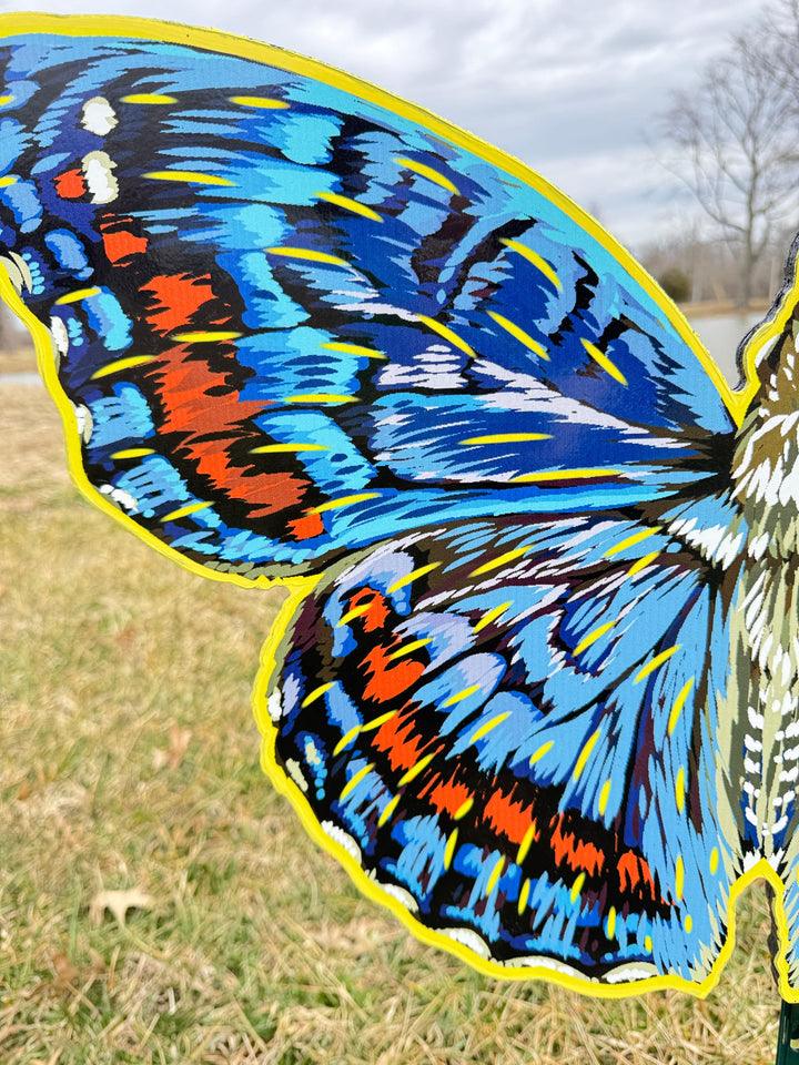 Beautiful Bright Blue Butterfly yard sign