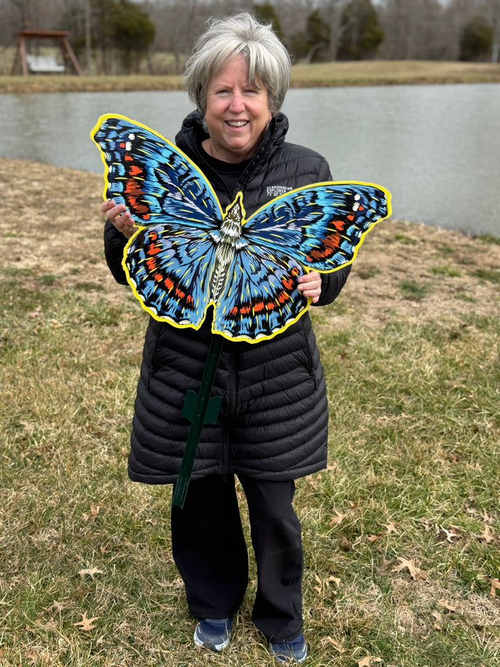 Beautiful Bright Blue Butterfly yard sign