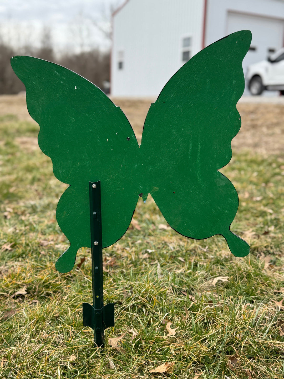 Large Beautiful Blue Butterfly Decorative Yard Art Sign w/Stakes