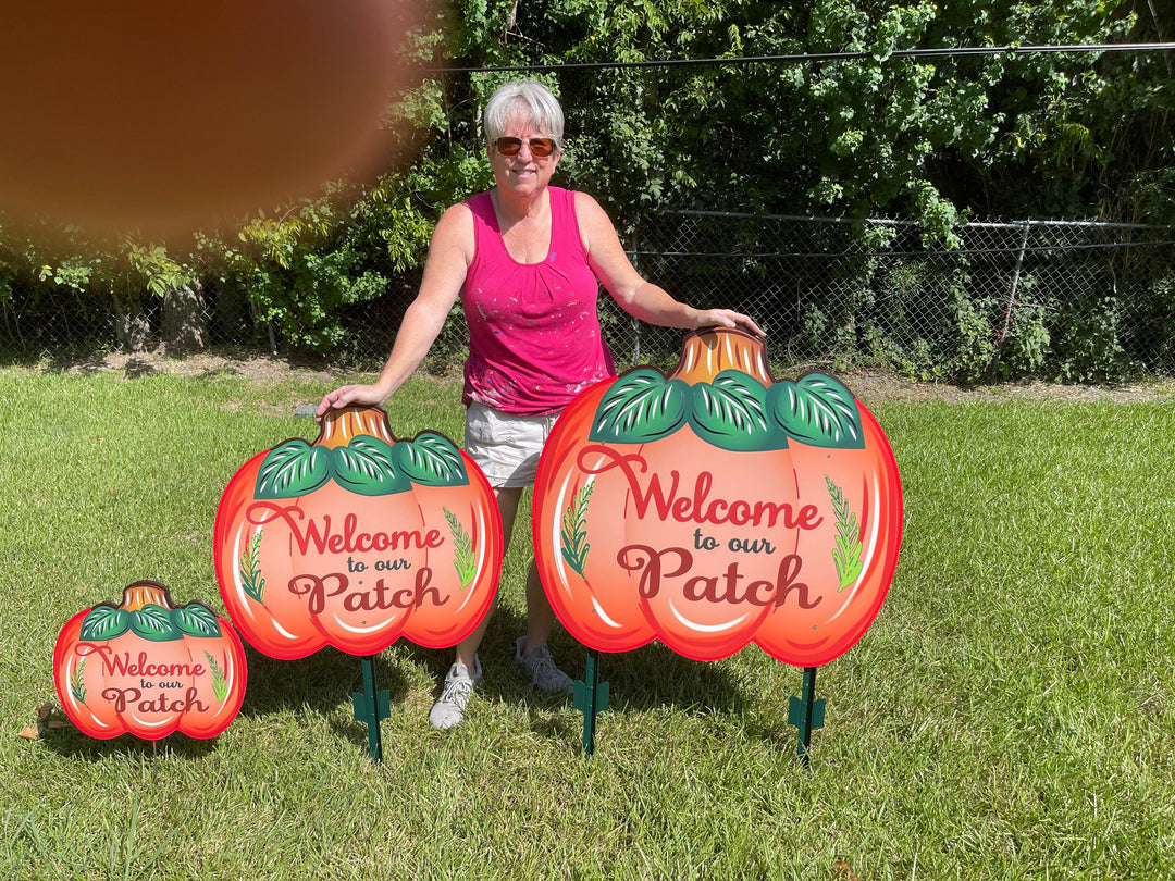 Welcome to our patch pumpkin yard art decor