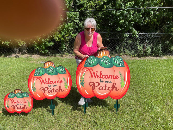 Welcome to our patch pumpkin yard art decor