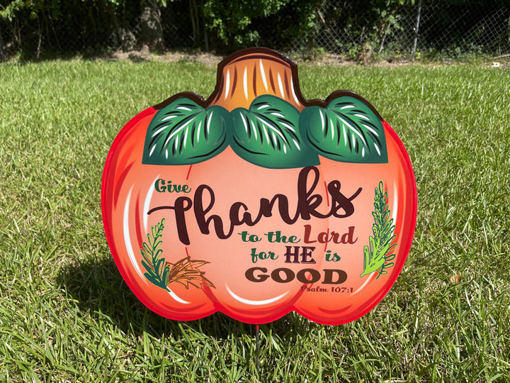 Bible Verse pumpkin fall yard art decor