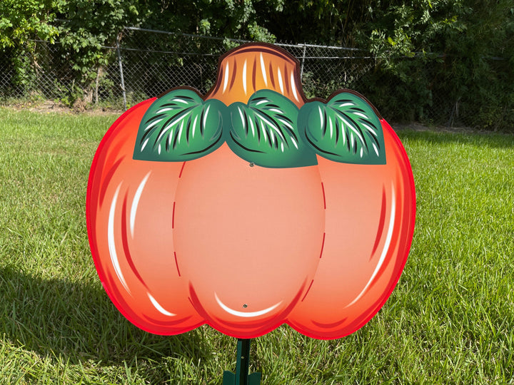 pumpkin painted yard art decor