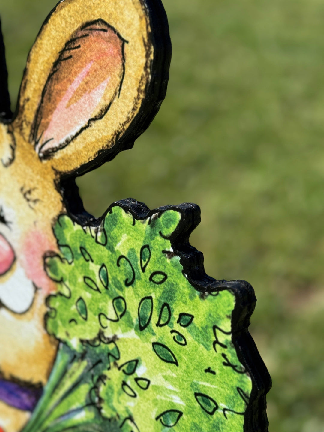 Happy Easter Sitting Bunny with Carrot Outdoor Decoration