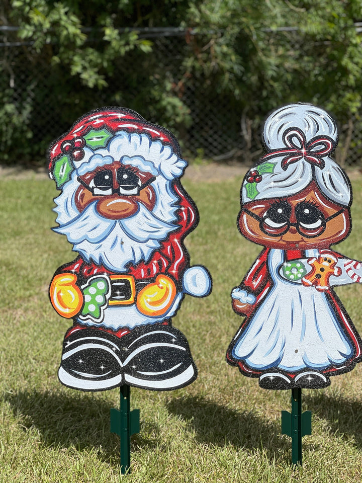 Christmas Santa clause with Mrs Clause yard art decorChristmas Santa clause with Mrs Clause yard art decor