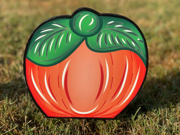 Cowboy hat pumpkin and five pumpkins Halloween yard art signs