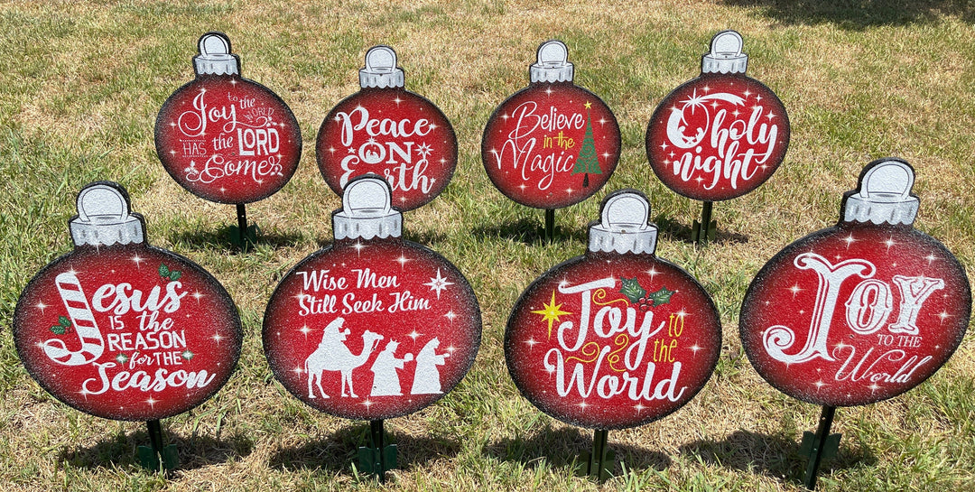 Christmas Bulbs Yard Art Decor