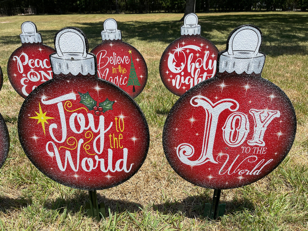 Christmas Bulbs Yard Art Decor