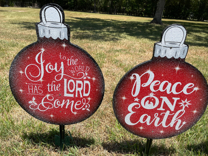 Christmas Bulbs Yard Art Decor