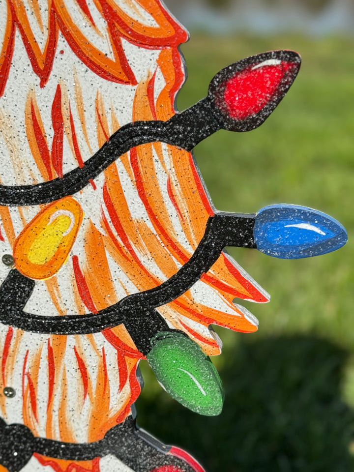 Funny Christmas Chicken Outdoor Decor | Chicken Yard Sign with Lights | Holiday Gift for Women | Farm Christmas Yard Decoration