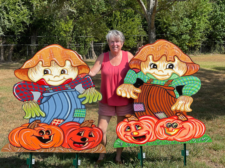 Fall Scarecrow Yard Art Decorations