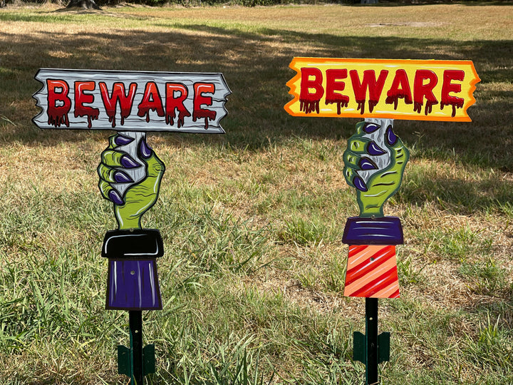 Beware Zombie Hand DIY Blank Yard Art