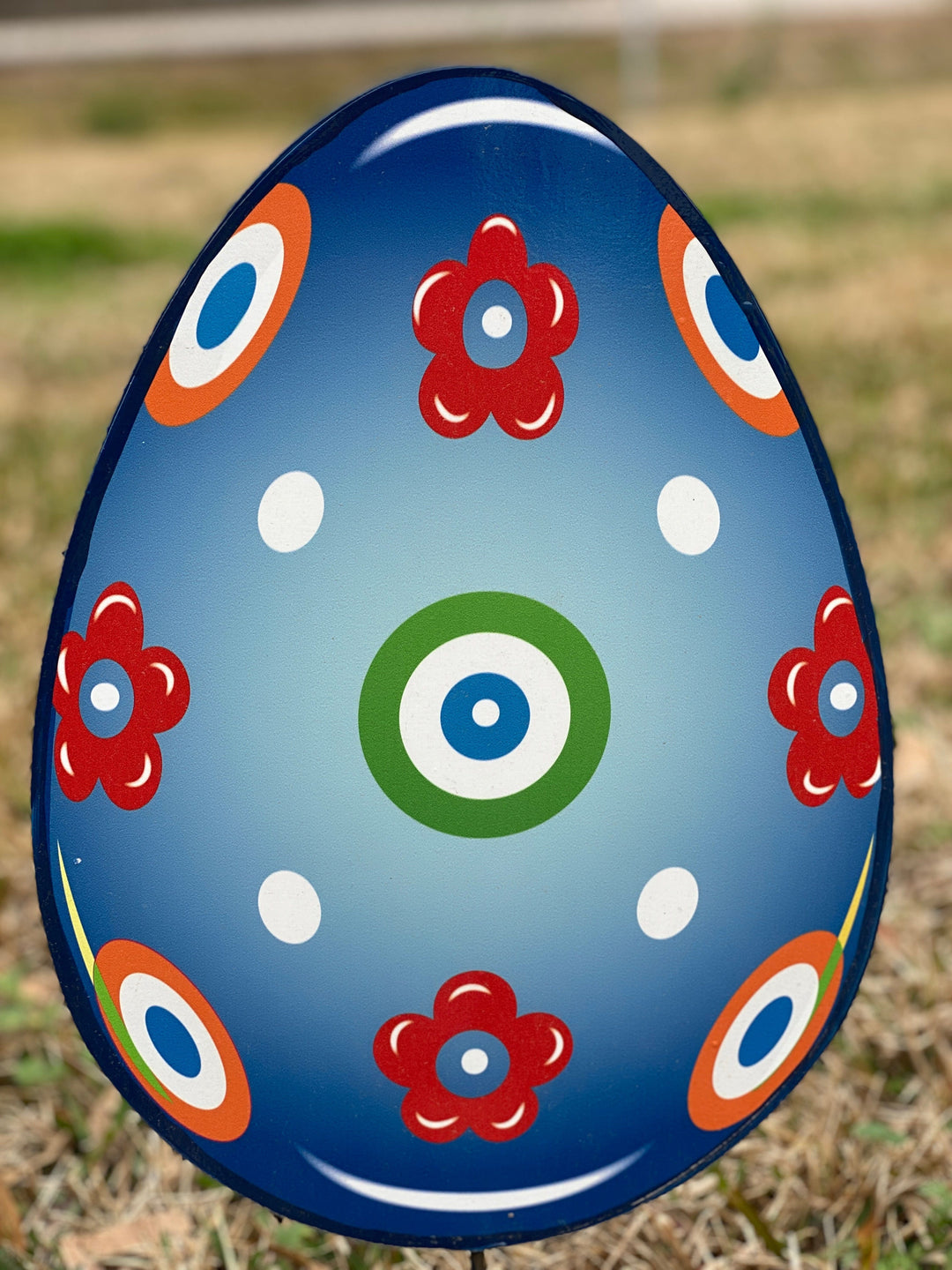 Easter Bunny Holds a Happy Easter Egg Yard Art Decoration