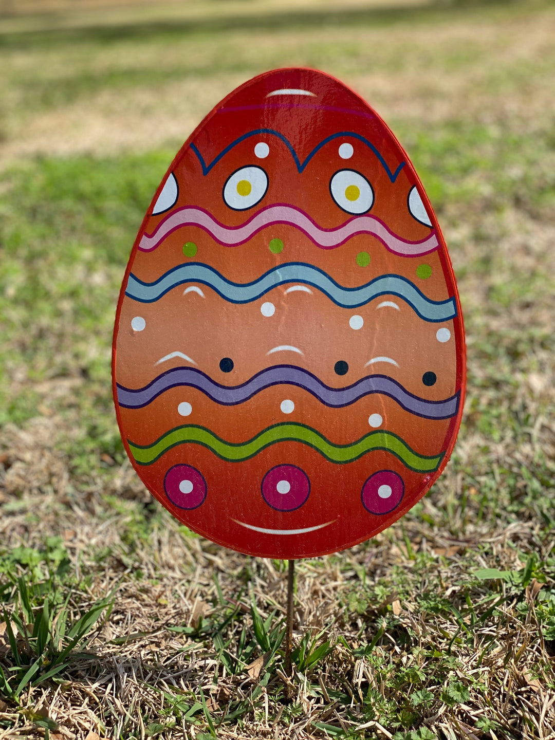 Easter Yard Art-Easter Sign with Cross and Bunnies