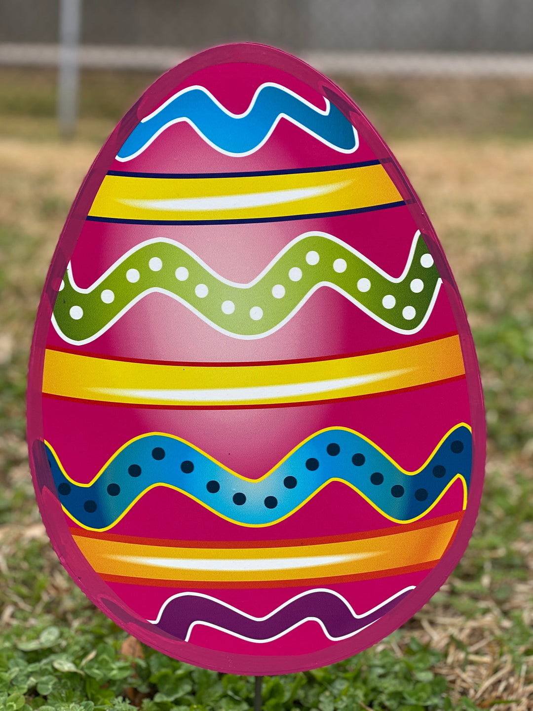 Easter Bunny Peeks Out Of An Easter Basket Sign Outdoor Decoration