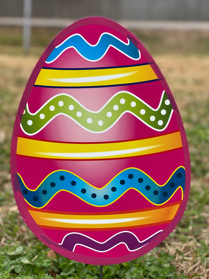 Easter Bunny Peeks Out Of An Easter Basket Sign Outdoor Decoration