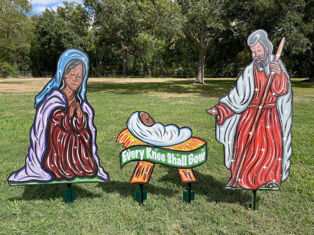 3PC Nativity Set of Mary, Joseph, and Baby Jesus Medium Flesh
