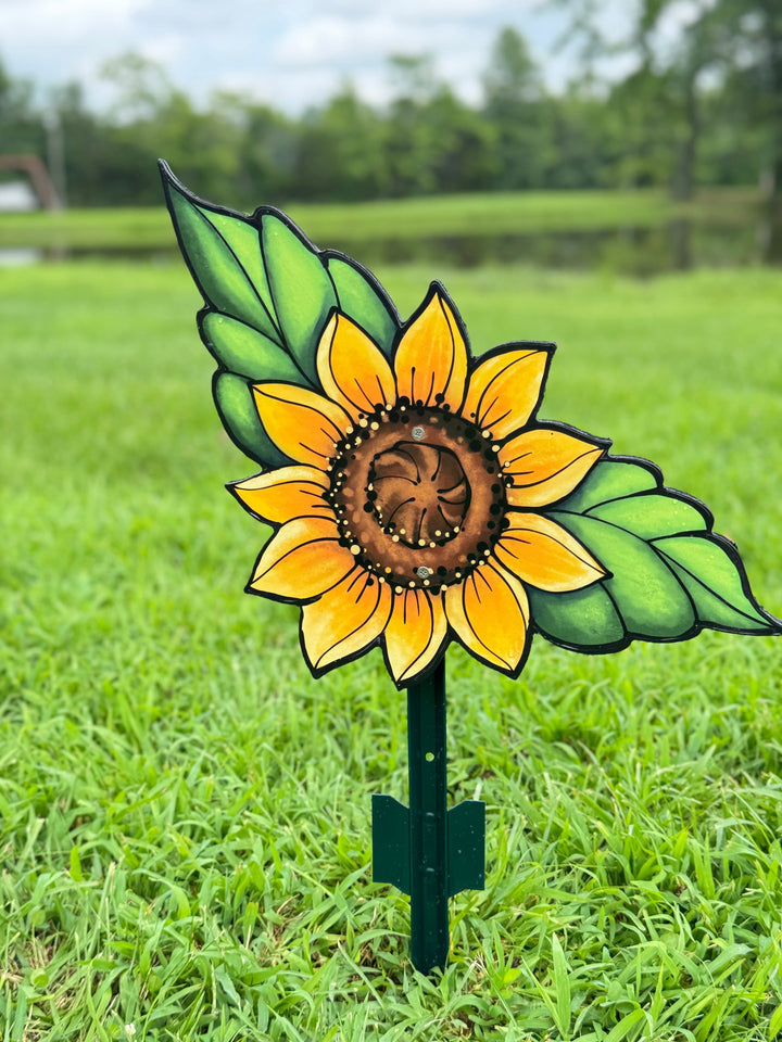 Sunflower with Leaves Sign Outdoor Decoration