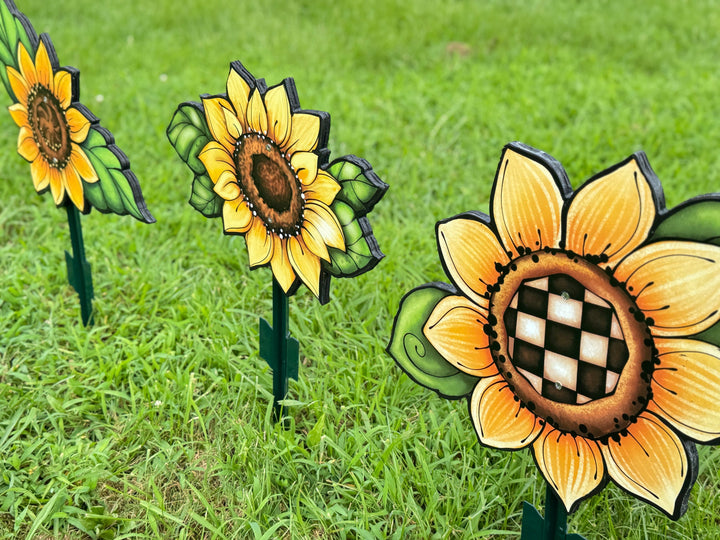 Sunflower with Leaves Sign Outdoor Decoration