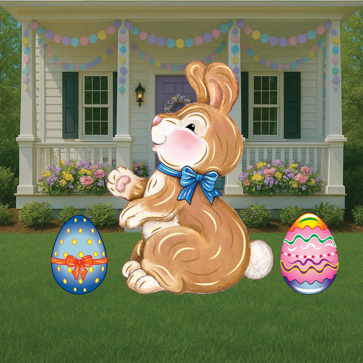 Easter Bunny Looking Up to the Sky Outdoor Decoration