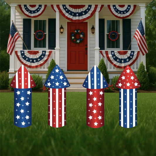 Patriotic Sparkly Firecracker Yard Art Decoration