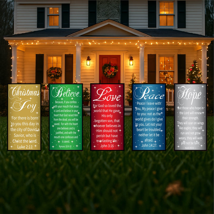 Christmas Bible Verse Signs Yard Art Decoration