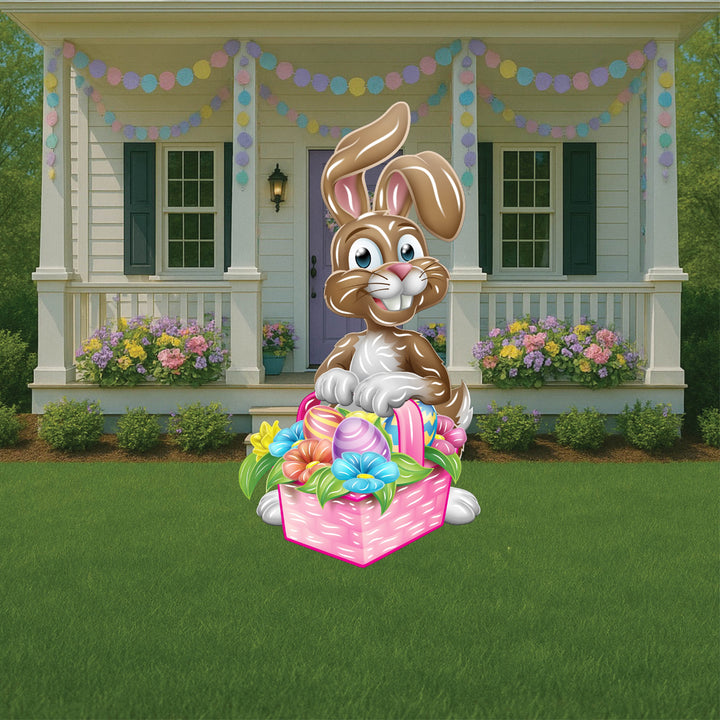 Easter Bunny with Basket of Eggs