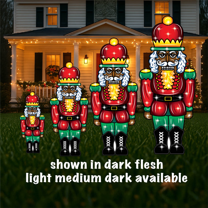 Dark Flesh tone Nutcracker Christmas Yard Art Available in 4 Sizes