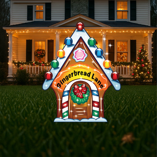 Lighted Gingerbread Lane House