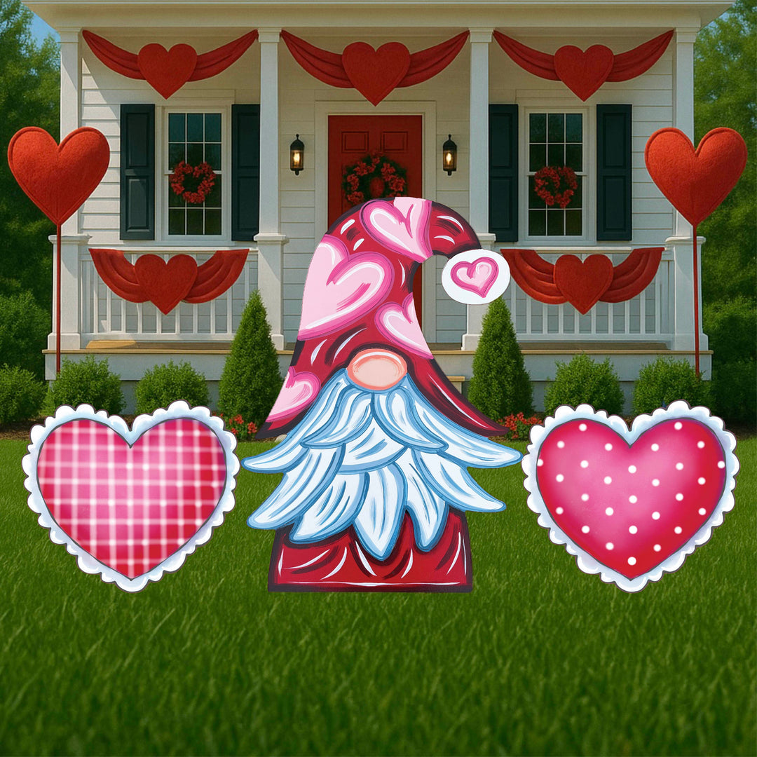 Valentine Red Gnome Heart Hat