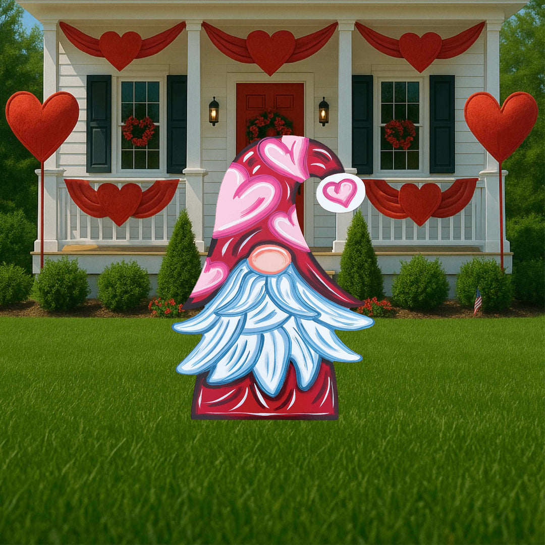 Valentine Red Gnome Heart Hat