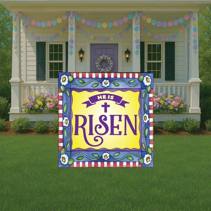 He Is Risen Easter Sign Outdoor Decoration
