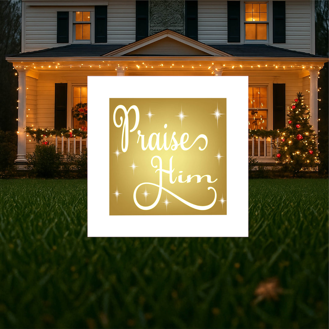 Christmas Praise Him Lighted Yard Art Decoration