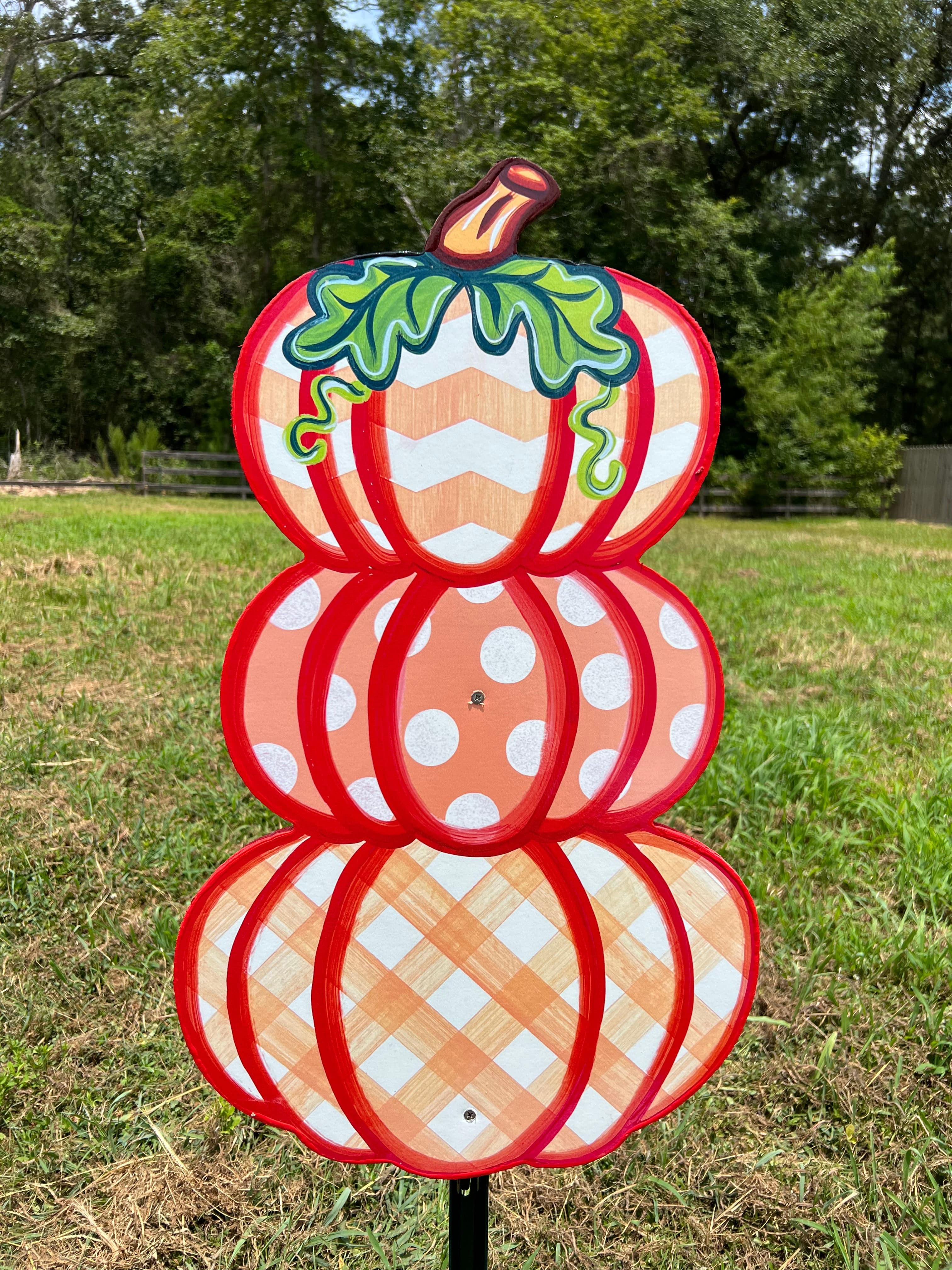 Whimsical Triple Stacked Pumpkins Wooden Thanksgiving Sign – Yard Art ...