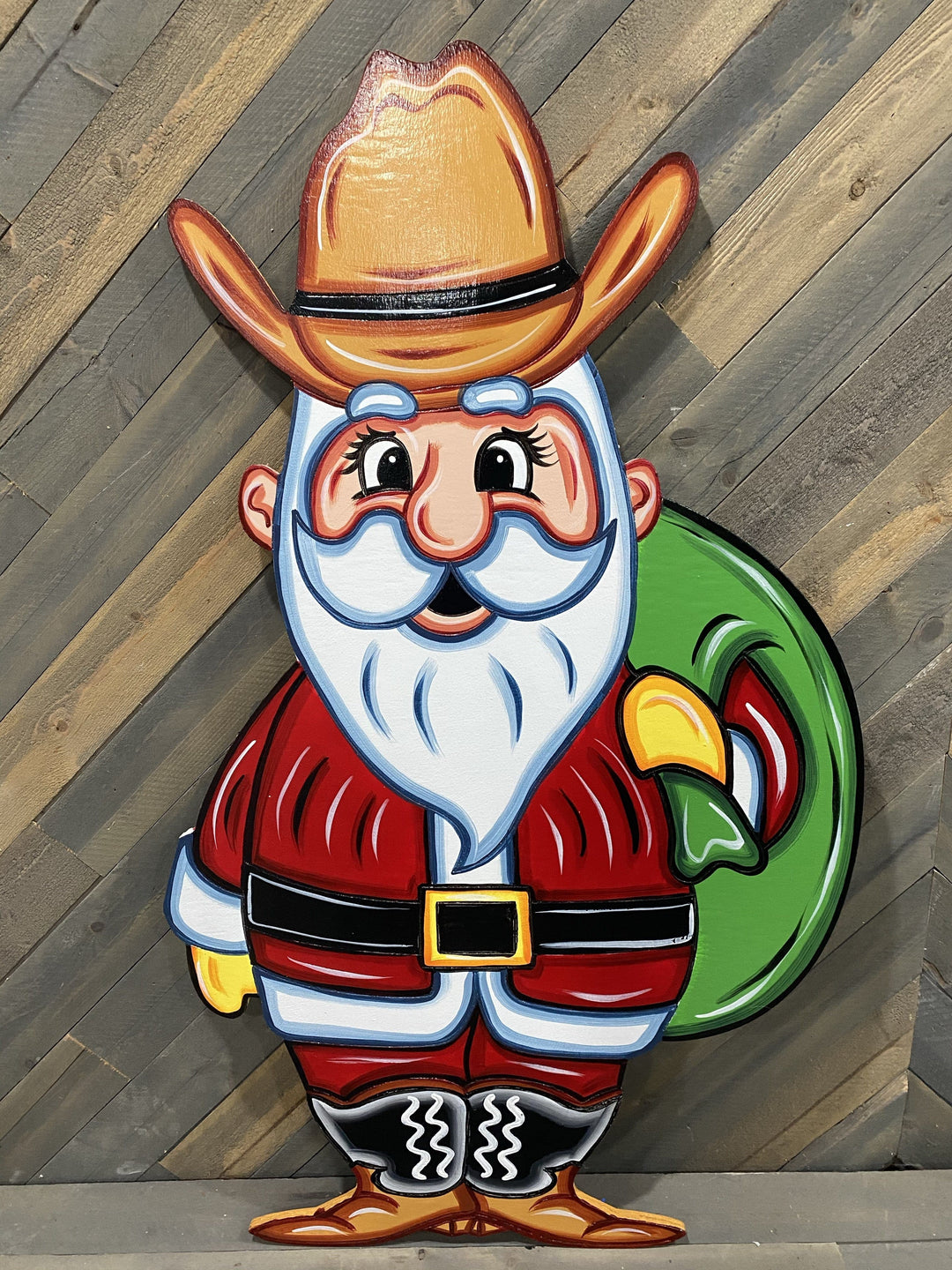 Cowboy Santa Christmas Yard Art