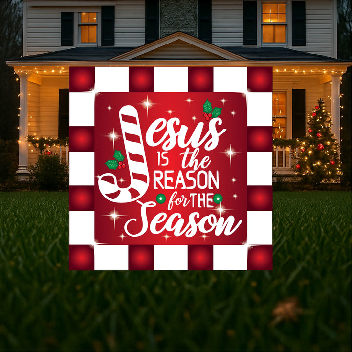 Jesus is the Reason lighted Christmas Sign Christmas yard Art