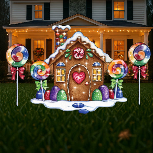GingerBread House with Lolly Pops