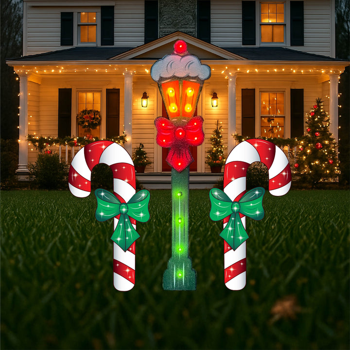 Lighted Lamp Post Christmas Yard Art